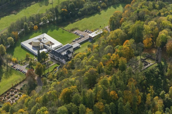 Ruin Dagstuhl next to the Leibniz Centre for Informatics, Wadern, Saarbrücken, Saarland, Germany, Europe, aerial photo, birds-eyes view, aerial photography, aerial photography, overview, overview, bird's eye view