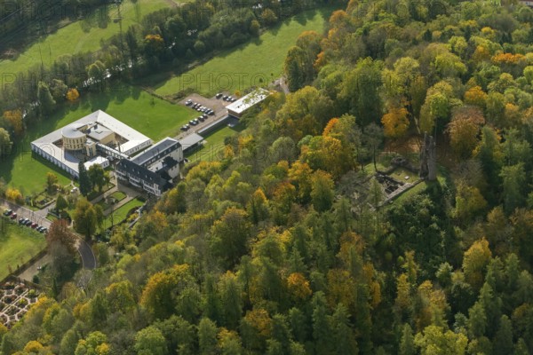 Ruin Dagstuhl next to the Leibniz Centre for Informatics, Wadern, Saarbrücken, Saarland, Germany, Europe, aerial photo, birds-eyes view, aerial photography, aerial photography, overview, overview, bird's eye view