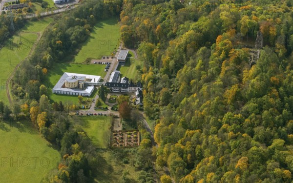 Ruin Dagstuhl next to the Leibniz Centre for Informatics, Wadern, Saarbrücken, Saarland, Germany, Europe, aerial photo, birds-eyes view, aerial photography, aerial photography, overview, overview, bird's eye view