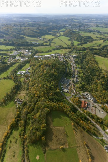 Ruin Dagstuhl next to the Leibniz Centre for Informatics, Wadern, Saarbrücken, Saarland, Germany, Europe, aerial photo, birds-eyes view, aerial photography, aerial photography, overview, overview, bird's eye view