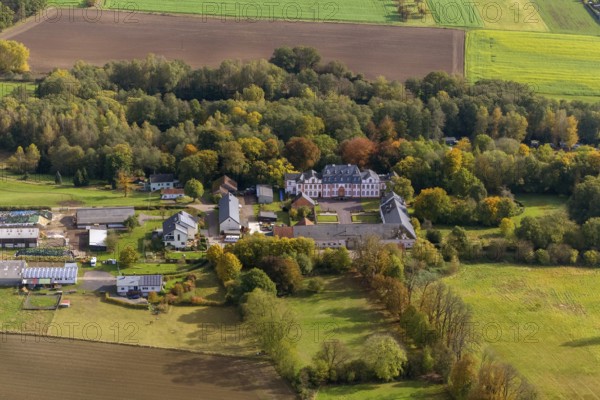 Hotel Schloss Münchweiler, Wadern, Saarbrücken, Saarland, Germany, Europe, aerial photo, birds-eyes view, aerial photography, aerial photography, overview, bird's eye view