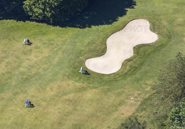 Aerial photo, golf course, Golfclub Sauerland Neheim-Hüsten, Arnsberg, Sauerland, Hochsauerlandkreis, North Rhine-Westphalia, Germany, DE, Europe, golf, golf course, golf club, aerial photo, aerial photography, aerial photography, sports, overview, bird's-eye view, overview