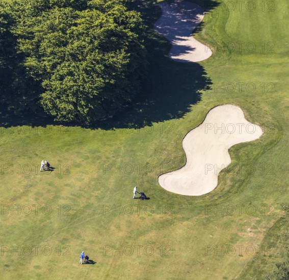 Aerial photo, golf course, Golfclub Sauerland Neheim-Hüsten, Arnsberg, Sauerland, Hochsauerlandkreis, North Rhine-Westphalia, Germany, DE, Europe, golf, golf course, golf club, aerial photo, aerial photography, aerial photography, sports, overview, bird's-eye view, overview