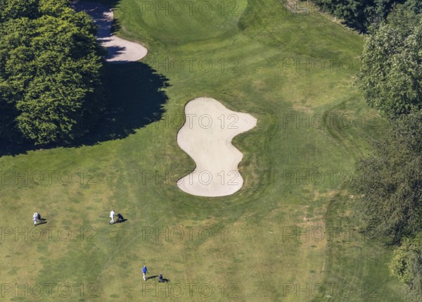 Aerial photo, golf course, Golfclub Sauerland Neheim-Hüsten, Arnsberg, Sauerland, Hochsauerlandkreis, North Rhine-Westphalia, Germany, DE, Europe, golf, golf course, golf club, aerial photo, aerial photography, aerial photography, sports, overview, bird's-eye view, overview