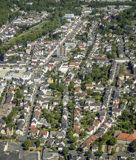 Aerial view, townscape, Zur Feldmühle, Clemens-August-Straße, Arnsberg, Sauerland, Hochsauerlandkreis, North Rhine-Westphalia, Germany, DE, Europe, aerial view, aerial photography, aerial photography, townscape, city area, overview, bird's-eye view, birds-eyes view, overview