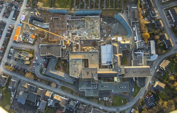 Aerial view, Klinikum Hochsauerland GmbH at Stolte Ley 5 is being expanded, Hüsten, Arnsberg, Sauerland, North Rhine-Westphalia, Germany, DE, Europe, birds-eyes view, aerial photography, aerial photography, aerial photography, overview, bird's eye view