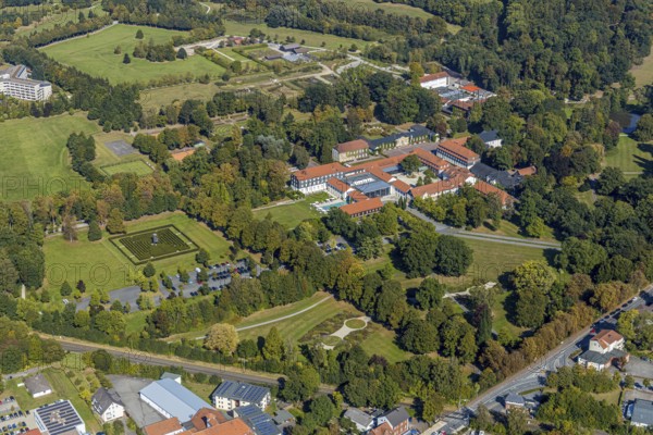 Aerial view, Gräflicher Park Health & Balance Resort, Bad Driburg, East Westphalia-Lippe, North Rhine-Westphalia, Germany, Brunnenallee, DE, Europe, restaurant, gastronomy, Gräflicher Park Driburg, hotel, hotel facilities, hotel business, aerial view, aerial photography, aerial photography, OLWBUCH, OWL, OWL-Buch, East Westphalia, park, overview, bird's-eye view, overview