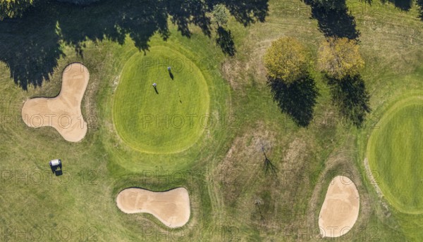 Aerial photo, golf course, Bad Driburger Golfclub, Bad Driburg, Ostwestfalen-Lippe, North Rhine-Westphalia, Germany, DE, Europe, golf, golf course, golf club, aerial photography, aerial photography, OLWBUCH, OWL, OWL-Buch, Ostwestfalen, sport, overview, bird's-eye view, overview
