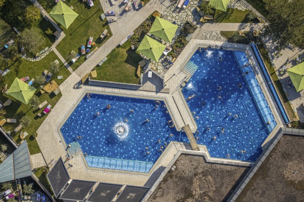 Aerial view, Börde Therme Bad Sassendorf, Sassendorf, Bad Sassendorf, Soest district, North Rhine-Westphalia, Germany