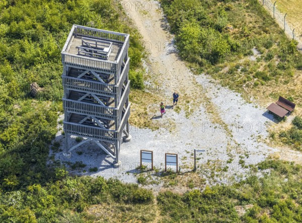 Aerial view, Ebberg observation tower, Balve, Sauerland, North Rhine-Westphalia, Germany, viewing platform, observation tower, DE, Europe, aerial view, aerial photography, aerial photography, tower, overview, bird's-eye view, overview