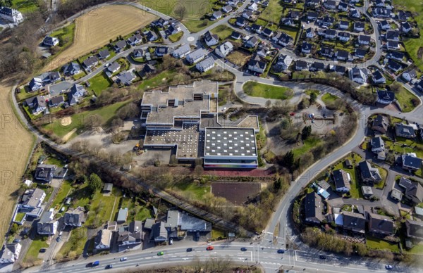 Aerial photo, Franz Hoffmeister Schulzentrum Bestwig, Bestwig, North Rhine-Westphalia, Germany, education, educational institution, DE, Europe, roundabout, educational institute, aerial photo, aerial photography, aerial photography, school, school centre, overview, bird's-eye view, birds-eyes view, overview