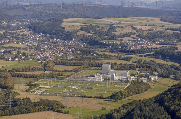 Aerial photograph, Former Würgassen nuclear power plant, Würgassen, Beverungen, East Westphalia-Lippe, North Rhine-Westphalia, Germany, demolition in planning, DE, Europe, Oberweser river, nuclear power plant, aerial photograph, aerial photography, aerial photography, OLWBUCH, OWL, OWL-Buch, East Westphalia, overview, bird's-eye view, birds-eyes view, planned dismantling, overview