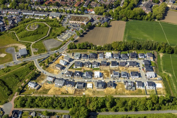 Aerial view, residential area Marie-Luise-Tanski-Straße, Hiltroper Höhe, Bochum, Ruhr area, North Rhine-Westphalia, Germany, DE, single-family homes, Europe, property tax, hill, real estate, landmark, aerial view, aerial photography, aerial photography, terraced houses, overview, bird's-eye view, residential complex, living and living, residential area, residential buildings, residential quality, residential neighbourhood, housing estate, birds-eyes view, former pit IV of Lothringen colliery, overview