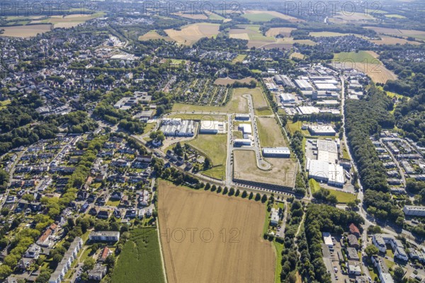 Aerial view, industrial park Gerthe-Süd, Bochum, Ruhr area, North Rhine-Westphalia, Germany, DE, Europe, birds-eyes view, aerial photograph, aerial photography, aerial photography, overview, bird's eye view, urban planning, reconstruction measures, construction site, overplanning