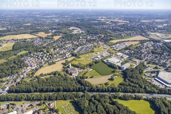 Aerial view, industrial park Hiltrop, Bochum, Ruhr area, North Rhine-Westphalia, Germany, DE, Europe, birds-eyes view, aerial photography, aerial photography, aerial photography, overview, overview, bird's eye view, urban planning, reconstruction measures, construction site, overplanning, Stadtwerke Bochum, wholesale Friedrich PICARD GmbH & Co. KG