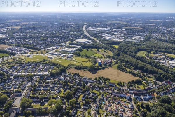 Aerial view, industrial park Hiltrop, Bochum, Ruhr area, North Rhine-Westphalia, Germany, DE, Europe, birds-eyes view, aerial photography, aerial photography, aerial photography, overview, overview, bird's eye view, urban planning, reconstruction measures, construction site, overplanning, Stadtwerke Bochum, wholesale Friedrich PICARD GmbH & Co. KG