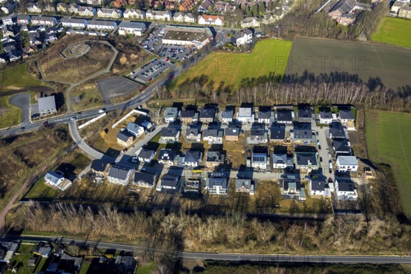 Aerial view, residential area, Marie-Luise-Tanski-Straße, Bochum, Ruhr area, North Rhine-Westphalia, Germany, DE, single-family houses, Europe, property tax, Hiltroper Höhe, real estate, aerial view, aerial photography, aerial photography, terraced houses, overview, bird's-eye view, living and life, residential area, residential houses, quality of living, residential neighbourhood, housing estate, birds-eyes view, overview