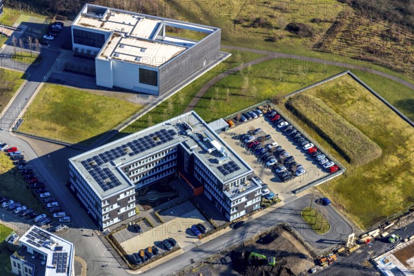 Aerial view, health campus, VISUS Health IT GmbH, Aesculap Akademie GmbH, Querenburg, Bochum, Ruhr area, North Rhine-Westphalia, Germany, DE, Europe, health campus south, health science, commercial area, commercial area, commercial park, commercial use, aerial photograph, aerial photography, aerial photography, overview, bird's-eye view, overview