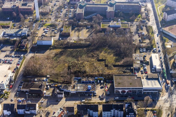 Aerial photograph, Deutsche Telekom AG site, Karl-Lange-Straße, potential mosque site, Grumme, Bochum, Ruhr area, North Rhine-Westphalia, Germany, Castroper Straße, DE, Deutsche Telekom AG, Europe, telecommunications tower, aerial photograph, aerial photography, aerial photography, Museum Telekom-Historik, overview, bird's-eye view, birds-eyes view, overview