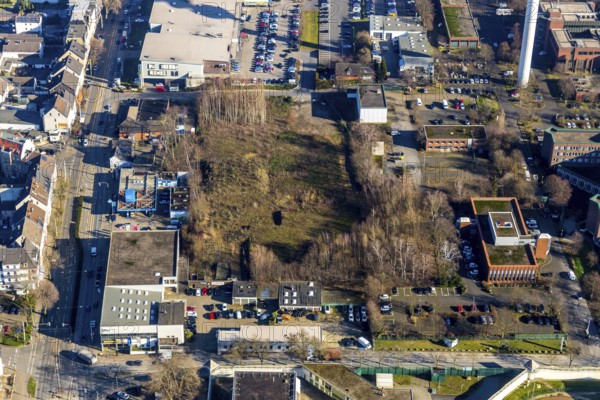 Aerial photograph, Deutsche Telekom AG site, Karl-Lange-Straße, potential mosque site, Grumme, Bochum, Ruhr area, North Rhine-Westphalia, Germany, Castroper Straße, DE, Deutsche Telekom AG, Europe, aerial photograph, aerial photography, aerial photography, overview, bird's-eye view, birds-eyes view, overview
