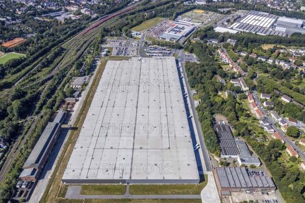 Aerial view, Opel Warehouse Bochum, Langendreer, Bochum, Ruhr area, North Rhine-Westphalia, Germany, DE, Europe, birds-eyes view, aerial photography, aerial photography, overview, bird's-eye view, urban planning, reconstruction measures, construction site, overplanning