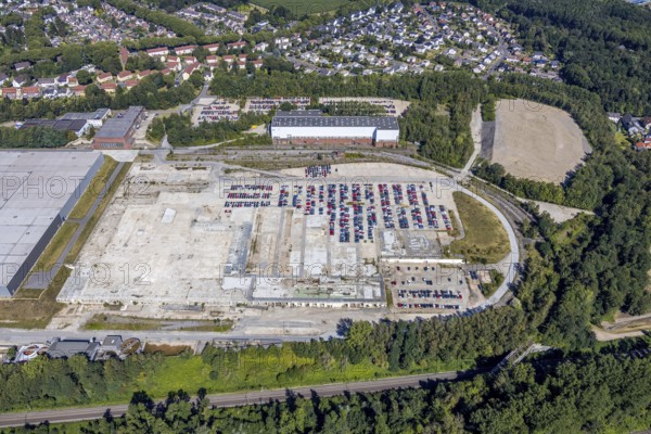 Aerial view, Opel Warehouse Bochum, Langendreer, Bochum, Ruhr area, North Rhine-Westphalia, Germany, DE, Europe, birds-eyes view, aerial photography, aerial photography, overview, bird's-eye view, urban planning, reconstruction measures, construction site, overplanning