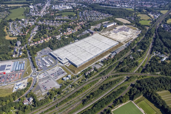 Aerial view, Opel Warehouse Bochum, Langendreer, Bochum, Ruhr area, North Rhine-Westphalia, Germany, DE, Europe, birds-eyes view, aerial photography, aerial photography, overview, bird's-eye view, urban planning, reconstruction measures, construction site, overplanning