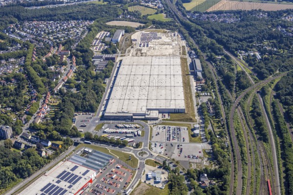 Aerial view, Opel Warehouse Bochum, Langendreer, Bochum, Ruhr area, North Rhine-Westphalia, Germany, DE, Europe, birds-eyes view, aerial photography, aerial photography, overview, bird's-eye view, urban planning, reconstruction measures, construction site, overplanning
