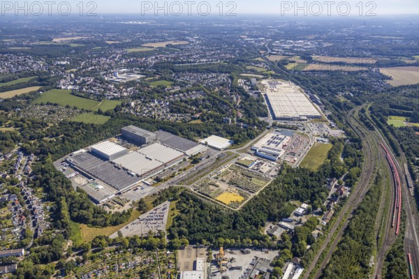Aerial view, Hagebaumarkt Ziesak, Opel Warehouse Bochum, Langendreer, Bochum, Ruhr area, North Rhine-Westphalia, Germany, DE, Europe, birds-eyes view, aerial photography, aerial photography, overview, overview, bird's eye view, urban planning, reconstruction measures, construction site, overplanning