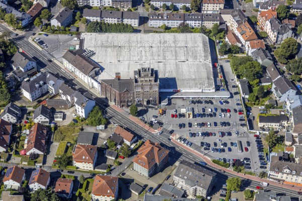 Aerial view, Matrix Bochum, real Langendreer an der Hauptstraße, Bochum, Ruhr area, North Rhine-Westphalia, Germany, DE, Europe, birds-eyes view, aerial photography, aerial photography, overview, bird's eye view, urban planning, reconstruction measures, construction site, overplanning