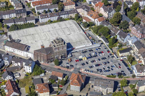 Aerial view, Matrix Bochum, real Langendreer an der Hauptstraße, Bochum, Ruhr area, North Rhine-Westphalia, Germany, DE, Europe, birds-eyes view, aerial photography, aerial photography, overview, bird's eye view, urban planning, reconstruction measures, construction site, overplanning
