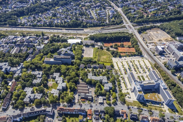 Aerial view, seven stones, Philippstraße 3 Alt-Vonovia, Wiemelhausen, Bochum, Ruhr area, North Rhine-Westphalia, Germany, DE, Europe, birds-eyes view, aerial photography, aerial photography, overview, bird's-eye view, urban planning, reconstruction measures, construction site, overplanning