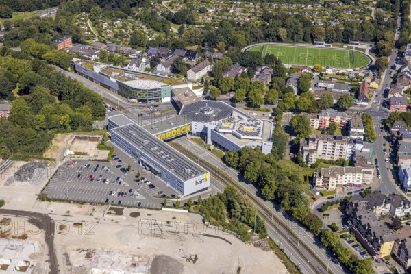 Aerial view, MARK 51°7, Möbel Hardeck, Laer, Bochum, Ruhr area, North Rhine-Westphalia, Germany, DE, Europe, birds-eyes view, aerial photography, aerial photography, overview, bird's eye view, urban planning, reconstruction measures, construction site, overplanning