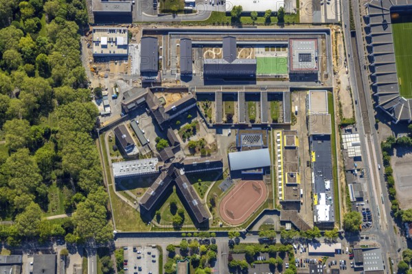 Aerial view, correctional facility Bochum, construction site, Krümmede 3, Bochum, Ruhr area, North Rhine-Westphalia, Germany, arrest, Castroper Straße, DE, imprisonment, custodial sentence, prison, detention centre, prison sentence, correctional facility, Krümmede, aerial photograph, aerial photography, custody, bird's-eye view, overview, overview
