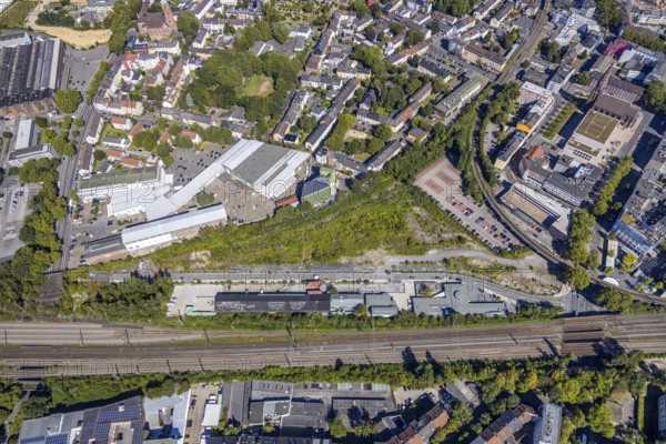 Aerial view, City-Tor Süd, Kruppwerke, Rotunde Bochum, RIFF - Veranstaltungs-GmbH, Bochum, Ruhr area, North Rhine-Westphalia, Germany, DE, Europe, birds-eyes view, aerial photography, aerial photography, overview, overview, bird's eye view, urban planning, reconstruction measures, construction site, overplanning