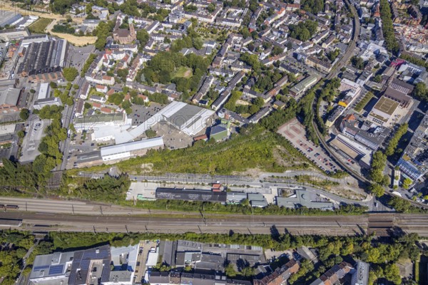 Aerial view, City-Tor Süd, Kruppwerke, Rotunde Bochum, RIFF - Veranstaltungs-GmbH, Bochum, Ruhr area, North Rhine-Westphalia, Germany, DE, Europe, birds-eyes view, aerial photography, aerial photography, overview, overview, bird's eye view, urban planning, reconstruction measures, construction site, overplanning