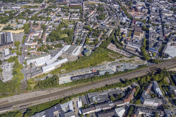 Aerial view, City-Tor Süd, Kruppwerke, Rotunde Bochum, RIFF - Veranstaltungs-GmbH, Bochum, Ruhr area, North Rhine-Westphalia, Germany