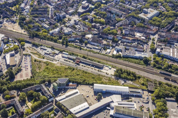 Aerial view, City-Tor Süd, Kruppwerke, Rotunde Bochum, RIFF - Veranstaltungs-GmbH, Bochum, Ruhr area, North Rhine-Westphalia, Germany, DE, Europe, birds-eyes view, aerial photography, aerial photography, overview, overview, bird's eye view, urban planning, reconstruction measures, construction site, overplanning