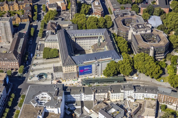 Aerial view, Bochum town hall, Bochum city administration, Gleisdreieck, Bochum, Ruhr area, North Rhine-Westphalia, Germany