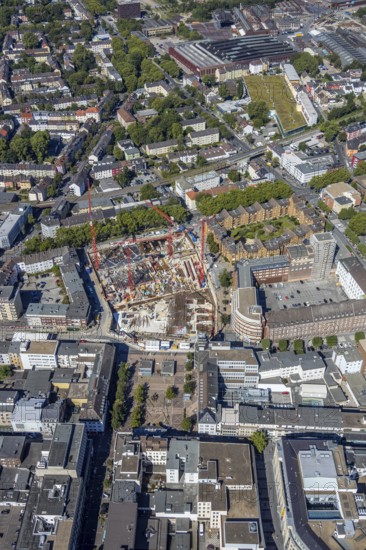 Aerial view, Old Justice Area, Gleisdreieck, Bochum, Ruhr Area, North Rhine-Westphalia, Germany, DE, Europe, birds-eyes view, aerial view, aerial photography, aerial photography, overview, bird's eye view, urban planning, reconstruction measures, construction site, overplanning