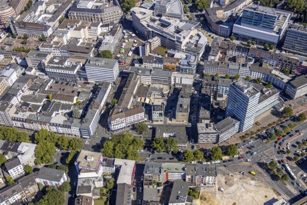 Aerial view, building Südring 1, Südinnenstadt, Bochum, Ruhr area, North Rhine-Westphalia, Germany, DE, Europe, birds-eyes view, aerial view, aerial photography, aerial photography, overview, bird's eye view, urban planning, reconstruction measures, construction site, overplanning