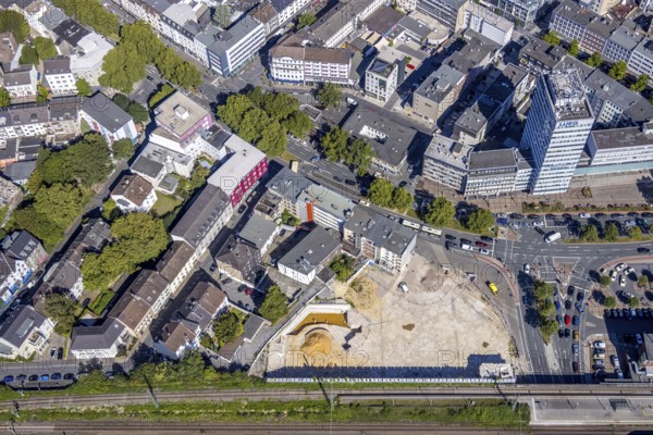 Aerial view, building Südring 1, Südinnenstadt, Bochum, Ruhr area, North Rhine-Westphalia, Germany, DE, Europe, birds-eyes view, aerial view, aerial photography, aerial photography, overview, bird's eye view, urban planning, reconstruction measures, construction site, overplanning