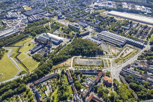 Aerial view, city centre west, Westpark, Jahrhunderthalle, Gahlensche Straße, Alleestraße, Kruppwerke, Bochum, Ruhr area, North Rhine-Westphalia, Germany, DE, Europe, birds-eyes view, aerial photograph, aerial photography, aerial photography, overview, overview, bird's eye view, urban planning, reconstruction measures, construction site, overplanning