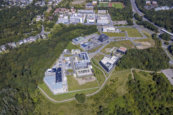 Aerial view, GesundheitsCampus Süd, Querenburg, Bochum, Ruhr area, North Rhine-Westphalia, Germany, DE, Europe, birds-eyes view, aerial photography, aerial photography, overview, bird's-eye view, urban planning, reconstruction measures, construction site, overplanning