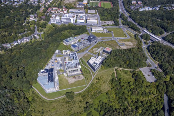 Aerial view, GesundheitsCampus Süd, Querenburg, Bochum, Ruhr area, North Rhine-Westphalia, Germany, DE, Europe, birds-eyes view, aerial photography, aerial photography, overview, bird's-eye view, urban planning, reconstruction measures, construction site, overplanning