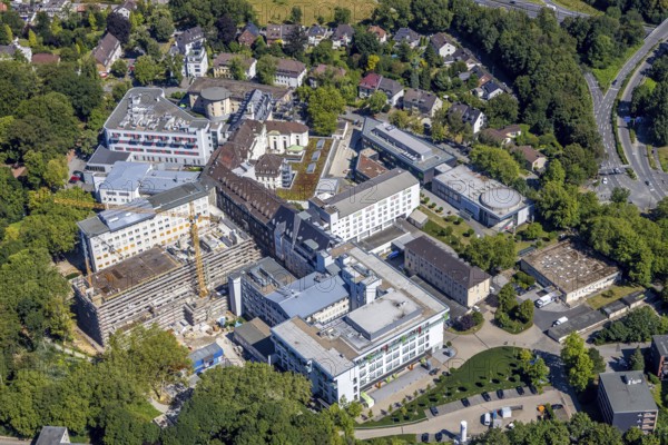 Aerial view, St. Josef-Hospital - Catholic Clinic Bochum, extension, conversion, Grumme, Bochum, Ruhr area, North Rhine-Westphalia, Germany, DE, Europe, birds-eyes view, aerial photography, aerial photography, overview, overview, bird's eye view, urban planning, conversion measures, construction site, overplanning
