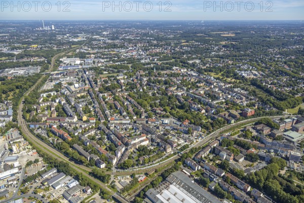 Aerial view, Bochum-Mitte Dorstener Straße, Kruppwerke, Bochum, Ruhr area, North Rhine-Westphalia, Germany, DE, Europe, birds-eyes view, aerial view, aerial photography, aerial photography, overview, bird's eye view, urban planning, reconstruction measures, construction site, overplanning