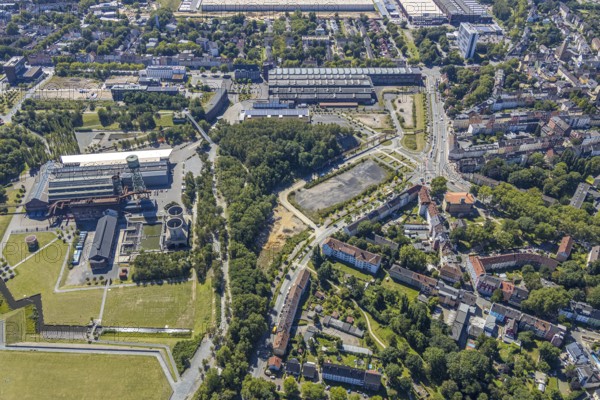 Aerial view, city centre west, Kultur Ruhr GmbH, Westpark, Gahlensche Straße, Alleestraße, Kruppwerke, Bochum, Ruhr area, North Rhine-Westphalia, Germany, DE, Europe, birds-eyes view, aerial photograph, aerial photography, aerial photography, overview, overview, bird's eye view, urban planning, reconstruction measures, construction site, overplanning