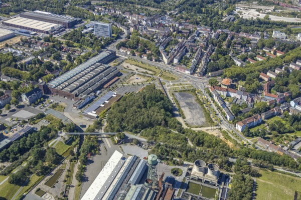 Aerial view, city centre west, Westpark, Gahlensche Straße, Alleestraße, Kruppwerke, Bochum, Ruhr area, North Rhine-Westphalia, Germany, DE, Europe, birds-eyes view, aerial photograph, aerial photography, aerial photography, overview, bird's eye view, urban planning, reconstruction measures, construction site, overplanning