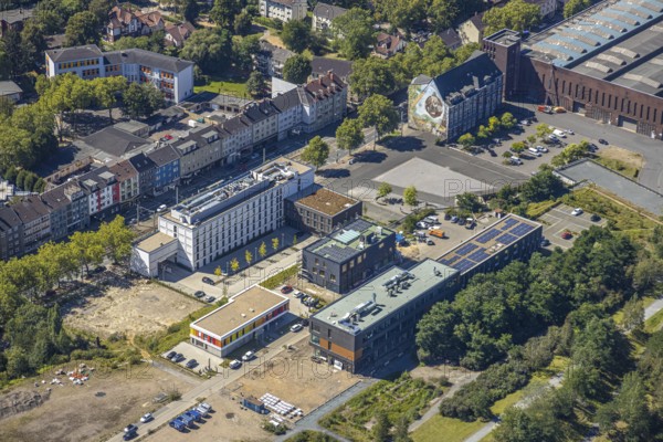 Aerial view, city centre west, Kultur Ruhr GmbH, Westpark, Gahlensche Straße, Alleestraße, Kruppwerke, Bochum, Ruhr area, North Rhine-Westphalia, Germany, DE, Europe, birds-eyes view, aerial photograph, aerial photography, aerial photography, overview, overview, bird's eye view, urban planning, reconstruction measures, construction site, overplanning